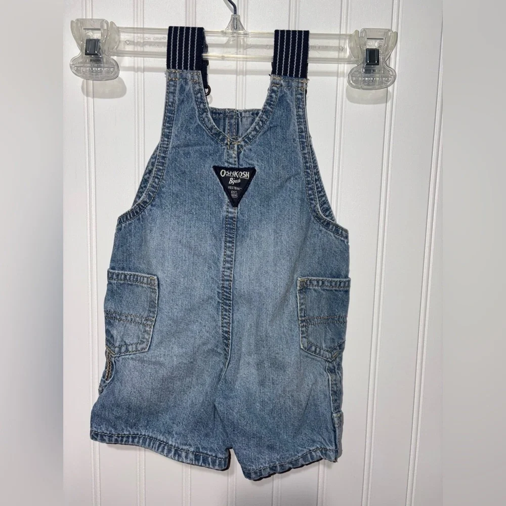 Set of 2 OshKosh B'gosh Blue Denim Kids Overalls| Size 6 Months